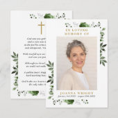 グリーンフローラメモリアル葬儀祈りの言葉フォトカード (正面/裏面)