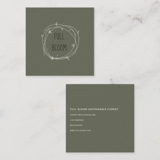 グリーンフローラリースフロリスト スクエア名刺 (正面/裏面)