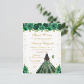 グリーンフローラルダークスキンプリンセススイートシックスティーン ポストカード (スタンド正面)