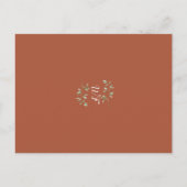 グリーンフローラルテラコッタ洗礼招待状 ポストカード (裏面)