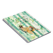 グリーンフローラルパタ読ーンブラックガールズライター ノートブック (右側)