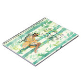 グリーンフローラルパタ読ーンブラックガールズライター ノートブック (左側)