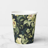 グリーンフローラルピーコックモダン 紙コップ (裏面)