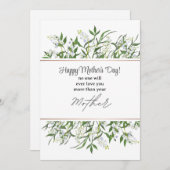 グリーンフローラルフレームの母の日カード シーズンカード (正面/裏面)