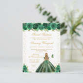 グリーンフローラルブロンドヘアプリンセス スウィートシックスティーン ポストカード (スタンド正面)