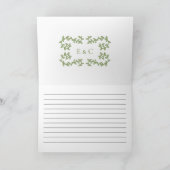 グリーンフローラルボタニカルガーデン折りたとうしカード サンキューカード (内部)