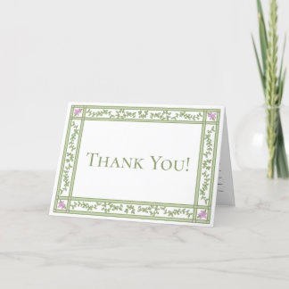 グリーンフローラルボタニカルガーデン折りたとうしカード サンキューカード