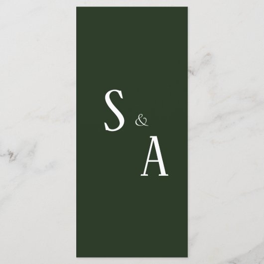 グリーンフローラル結婚式の披露宴メニュー メニュー (裏面)