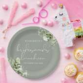 グリーンフローラル サージュグリーン 花嫁の仲間たちとのランチ会 ペーパープレート (パーティー)