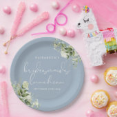 グリーンフローラル ダスティーブルー 花嫁の友人たちとのランチ会 ペーパープレート (パーティー)