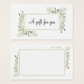 グリーンフローラル ビジネス 顧客 ギフトカード (正面&裏面)