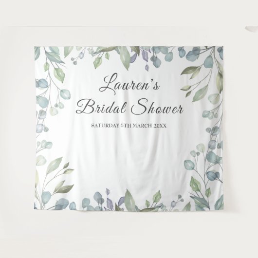 グリーンフローラル ブライダルシャワー フォトブース 背景 タペストリー (正面(横))