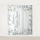 グリーンフローラル ブライダルシャワー フォトブース 背景 タペストリー (正面)