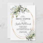 グリーンフローラル ブライダルシャワー 招待状 (正面)