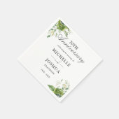 グリーンフローラル 70周年 結婚記念日 スタンダードカクテルナプキン (角)