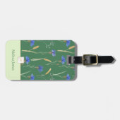 グリーンフローラワイルドフラワーモノグラム ラゲッジタグ (正面横)