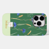 グリーンフローラワイルドフラワーモノグラム Case-Mate iPhoneケース (裏面 (横))