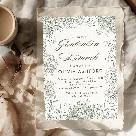 グリーンフローラヴィンテージブランチ卒業 招待状