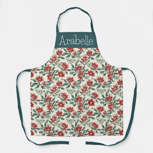 グリーンフローラ付きベアベリーとクリーム離れエプロン エプロン (正面)