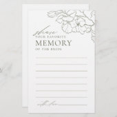 グリーンフローラ共有メモリブライダルシャワーゲーム (正面/裏面)