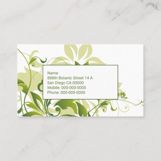 グリーンフローラ名刺 名刺 (裏面)