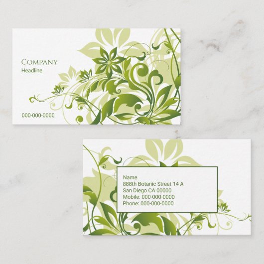 グリーンフローラ名刺 名刺 (正面/裏面)