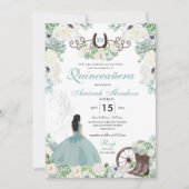 グリーンフローラ女性のカーボーイホースシューウエスタンキンセアニラ 招待状 (正面)