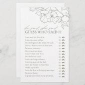 グリーンフローラ彼は彼女はブライダルシャワーゲームと言った (正面/裏面)