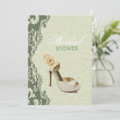 グリーンフローラ新婦シューズブライダルシャワー招待 招待状 (スタンド正面)