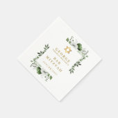 グリーンフローラ植物学バー（ユダヤ教の）バル・ミツバーバルミツワー スタンダードカクテルナプキン (角)