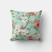 グリーンフローラ植物模様装飾用クッション クッション (正面)