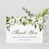 グリーンフローラ水彩ブライダルシャワー感謝してい 招待状 (スタンド正面)