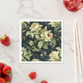 グリーンフローラ牡丹モダン スタンダードカクテルナプキン (インサイチュ)