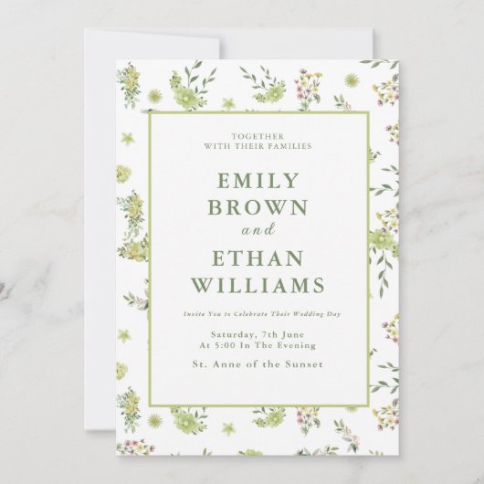 グリーンフローラ結婚式招待状 シーズンカード (正面)