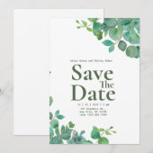 グリーンフローラ結婚式招待状 招待状 (正面/裏面)