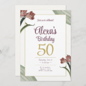 グリーンフローラ誕生日 招待状 (正面/裏面)