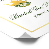 グリーンフローラ金ゴールドブライダルシャワーティーパーティーへようこそ ポスター (角)