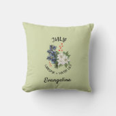 グリーンフローラ7月誕生月花名前をカスタムする クッション (正面)