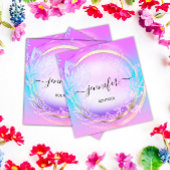 グリーンフローラQRCodeプロフェッショナルショップピンクブルー スクエア名刺