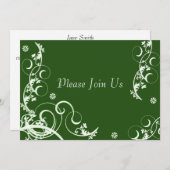 グリーンフローリッシュ結婚式招待状 招待状 (正面/裏面)