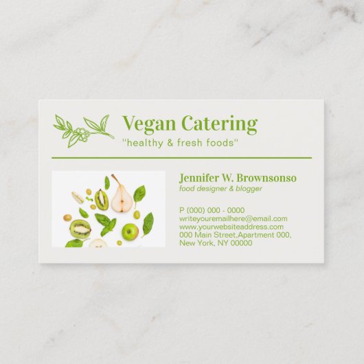 グリーンフード健康栄養デトックスビーガンベーカリー 名刺 (裏面)