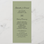 グリーンブズヴィネヤード結婚式 プログラム (裏面)