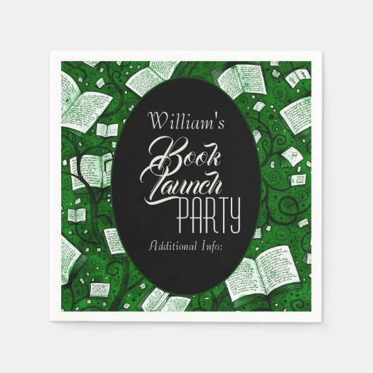 グリーンブックの起動パーティー スタンダードカクテルナプキン (正面)