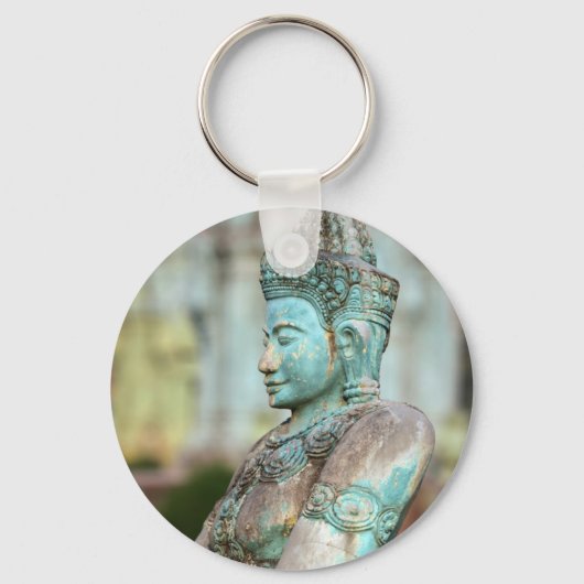 グリーンブッダ像カンボジア キーホルダー (正面)