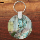 グリーンブッダ像カンボジア キーホルダー (正面)