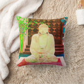 グリーンブッダ装飾用クッション クッション (ブランケット)