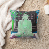 グリーンブッダ装飾用クッション クッション (ブランケット)