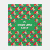 グリーンブッ読クス フリースブランケット (正面)