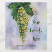 グリーンブドアートカスタムホワイトワインボトルラベル ワインラベル (シングルラベル)