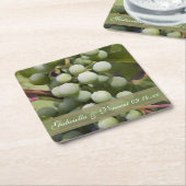 グリーンブドー結婚ズブドウ スクエアペーパーコースター (アングル)